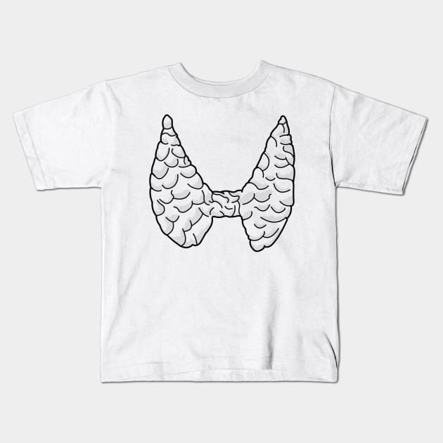 Thyroid Line Art small Kids T-Shirt by Organoleptic